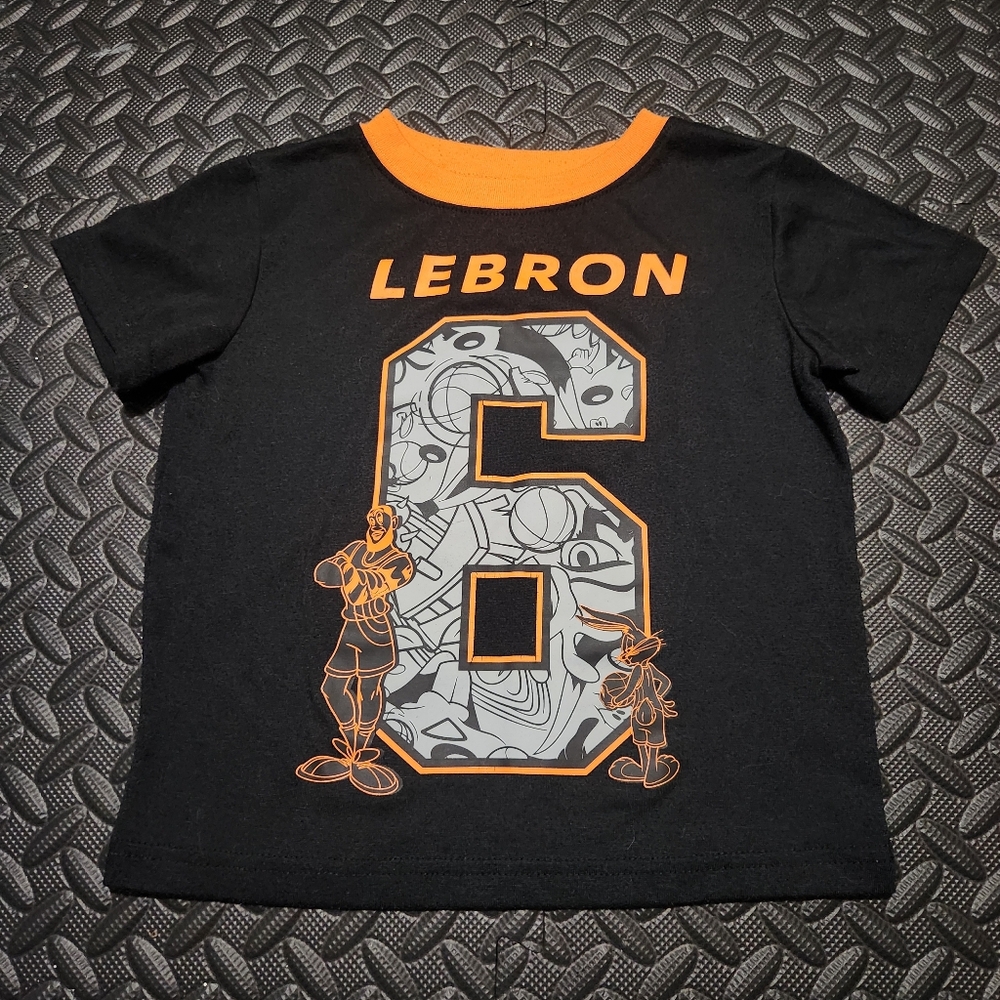 Lebron Space Jam Black and Orange Kids Shirt